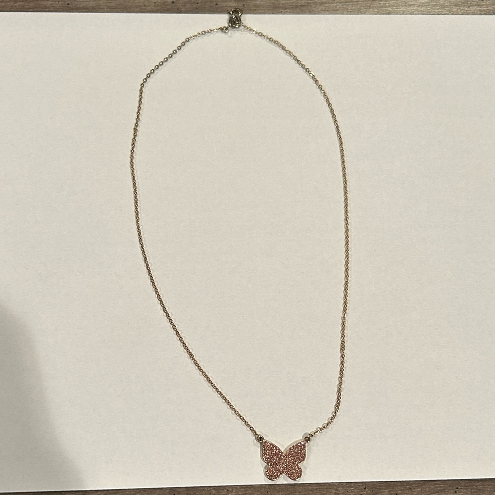 Park Lane pink butterfly necklace